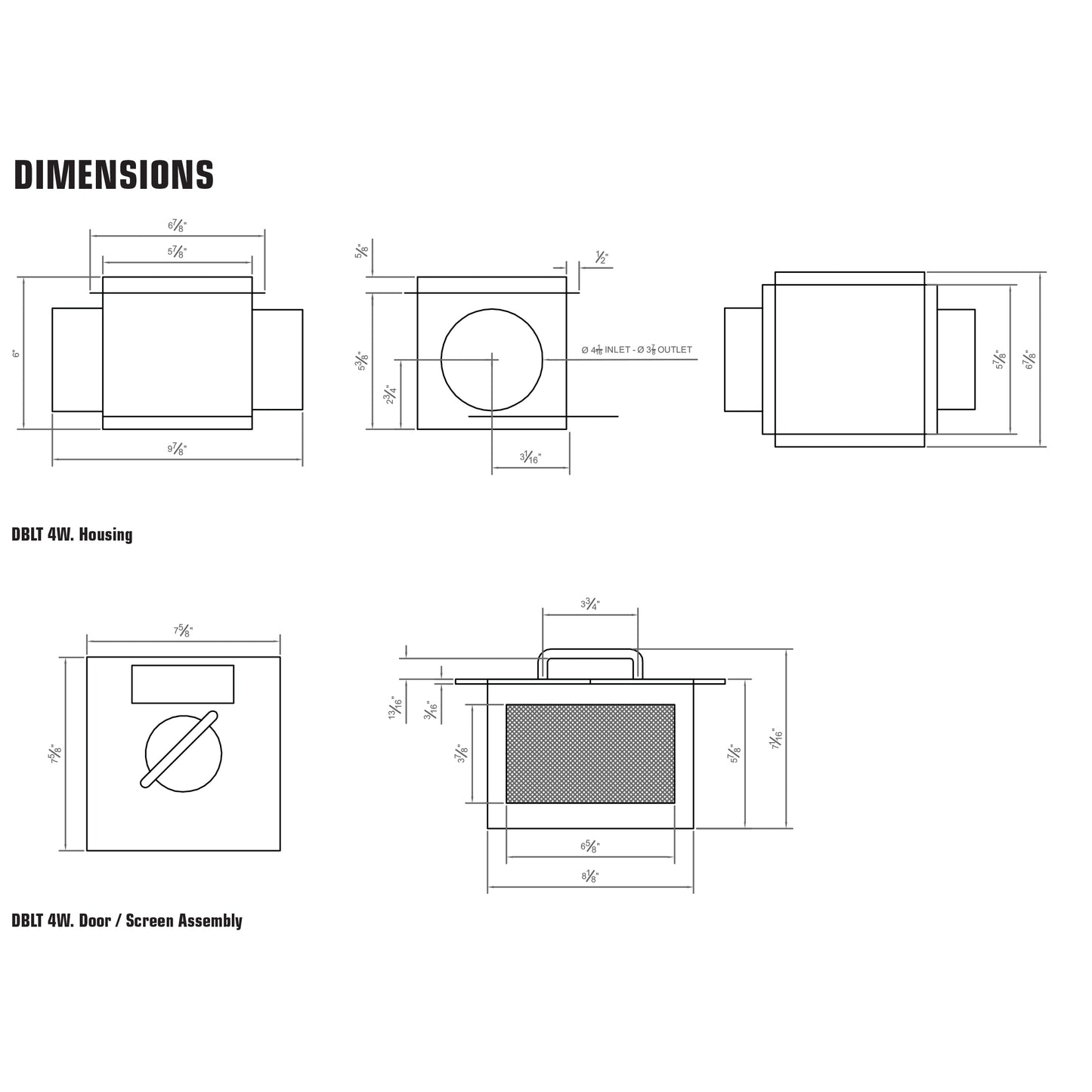 Fantech DBLT4W - 4" Secondary Lint Trap