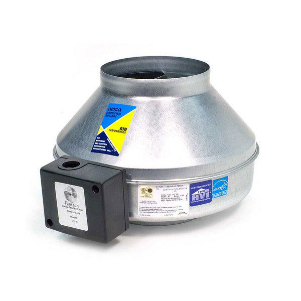 Fantech FG10XL - 10" Inline Centrifugal Duct Fan, Metal Housing