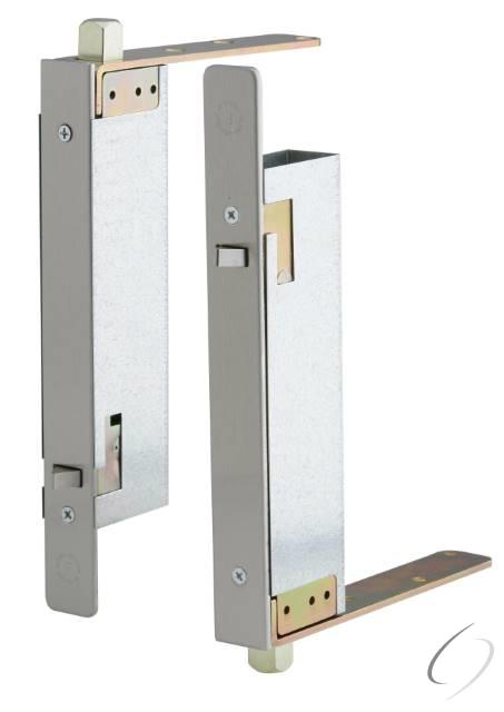 Pair of Automatic Flush Bolts for Wood Doors Satin Stainless Steel Finish