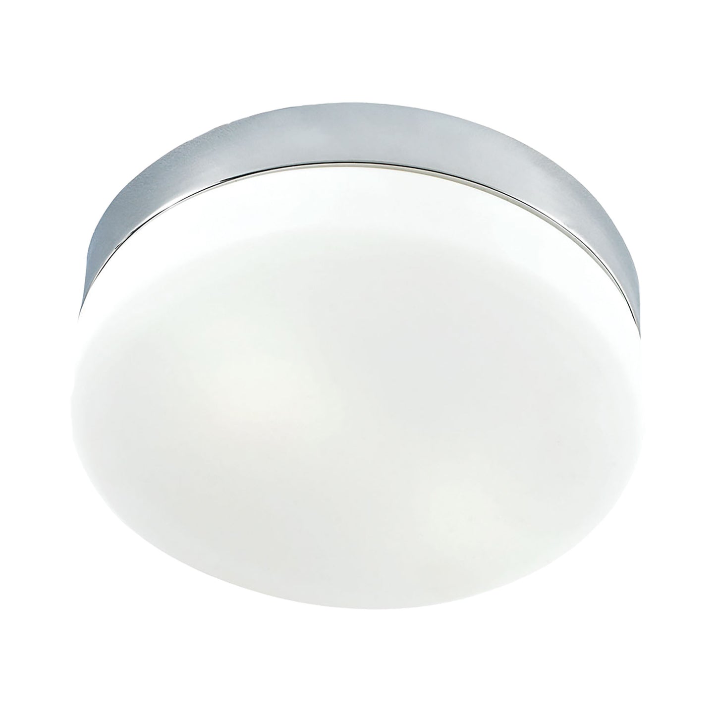 ELK Lighting FM1025-10-95 - Disc 9" Wide 2-Light Flush Mount in Metallic Grey with White Opal Glass