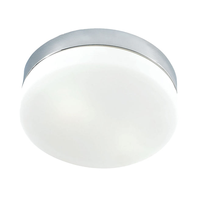 ELK Lighting FM1025-10-95 - Disc 9" Wide 2-Light Flush Mount in Metallic Grey with White Opal Glass