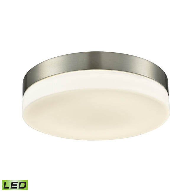 ELK Lighting FML4075-10-16M - Holmby 11" Wide 1-Light Round Flush Mount in Satin Nickel with Opal Gl