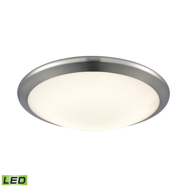 ELK Lighting FML4525-10-15 - Clancy 12" Wide 1-Light Round Flush Mount in Chrome with Opal Glass - I