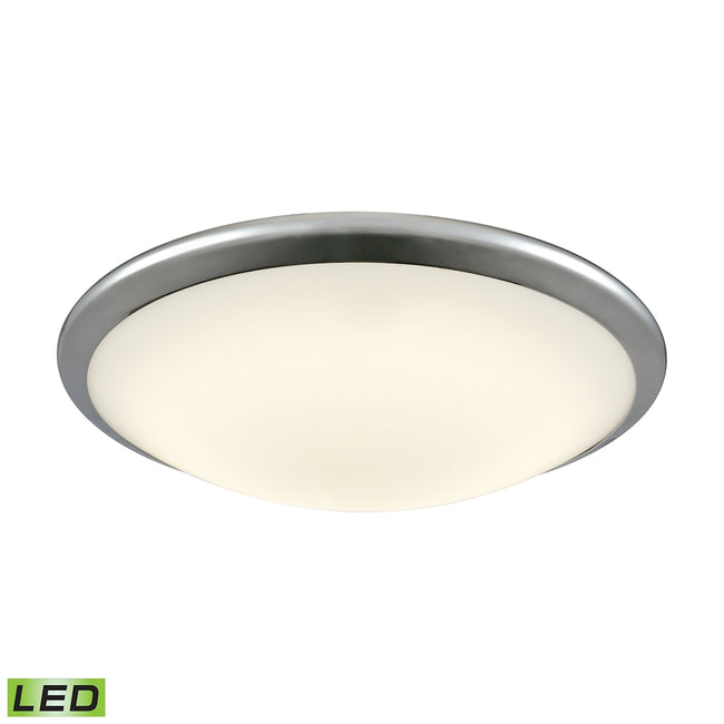 ELK Lighting FML4550-10-15 - Clancy 15" Wide 1-Light Round Flush Mount in Chrome with Opal Glass - I