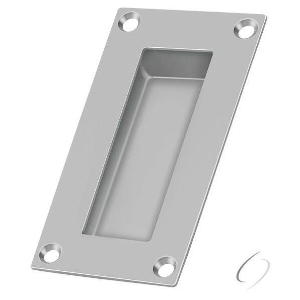 FP155U32D Flush Pull; Rectangular; Stainless Steel; 4" x 2" x 7/16"; Satin Stainless Steel Finish