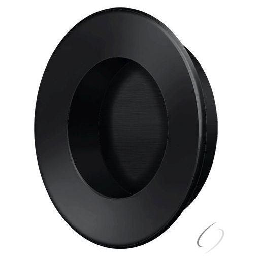 FP178U19 1-7/8" Round Flush Pull Flat Black Finish