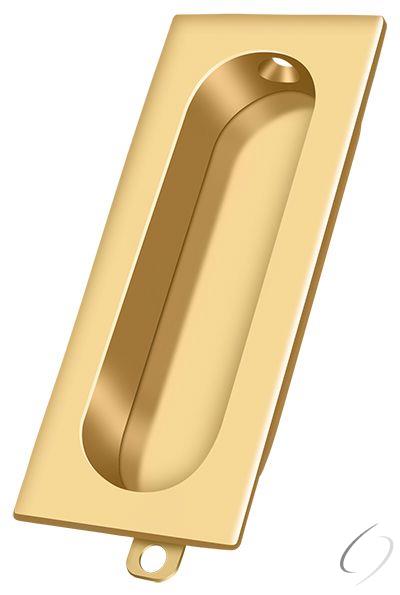 FP222CR003 Flush Pull; Rectangle; 3-1/8" x 15/16"; Lifetime Brass Finish