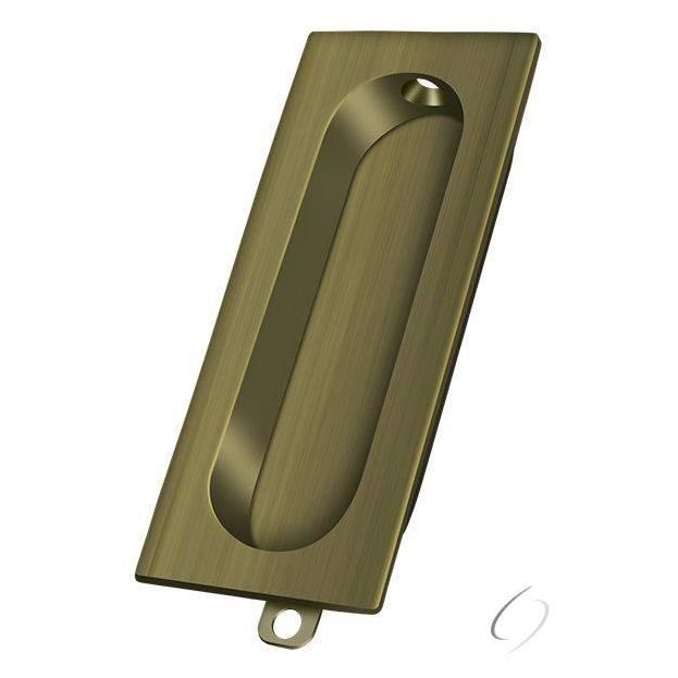 FP222U5 Flush Pull; Rectangle; 3-1/8" x 15/16"; Antique Brass Finish