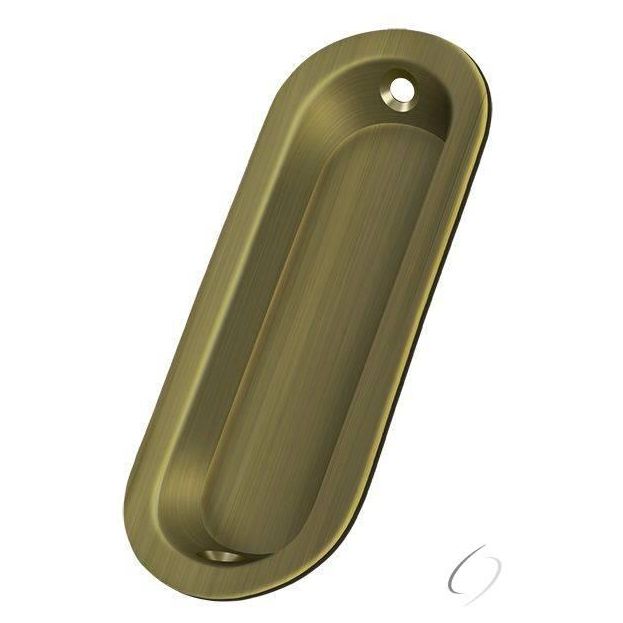 FP223U5 Flush Pull; Oblong; 3-1/2" x 11/4" x 5/16"; Antique Brass Finish