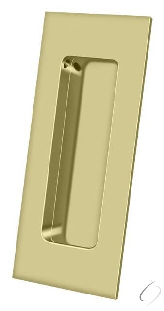 FP40U3-UNL 4" x 1-7/8" Heavy Duty Rectangular Flush Pull Unlacquered Bright Brass Finish