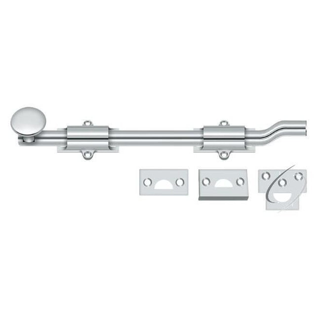 FPG1026 10" Surface Bolt with Offset; Heavy Duty; Bright Chrome Finish