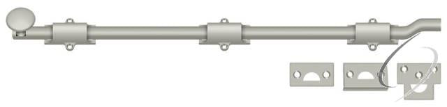 FPG1815 18" Surface Bolt with Offset; Heavy Duty; Satin Nickel Finish