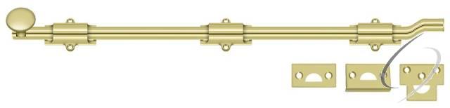 FPG183 18" Surface Bolt with Offset; Heavy Duty; Bright Brass Finish