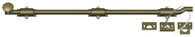 FPG265 26" Surface Bolt with Offset; Heavy Duty; Antique Brass Finish