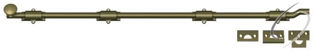 FPG425 42" Surface Bolt with Offset; Heavy Duty; Antique Brass Finish