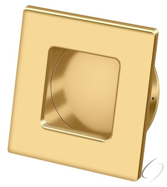FPS234CR003 2-3/4" Square Heavy Duty Flush Pull Lifetime Brass Finish