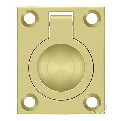 FRP175U3 Flush Ring Pull; 1-3/4" x 1-3/8"; Bright Brass Finish