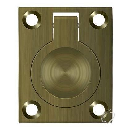 FRP175U5 Flush Ring Pull; 1-3/4" x 1-3/8"; Antique Brass Finish