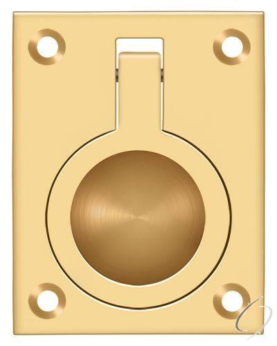 FRP25CR003 Flush Ring Pull; 2-1/2" x 1 7/8"; Lifetime Brass Finish