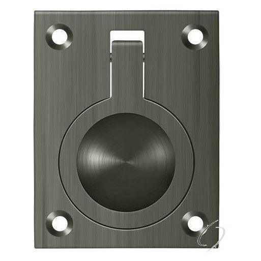 FRP25U15A Flush Ring Pull; 2-1/2" x 1 7/8"; Antique Nickel Finish