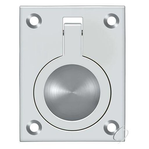 FRP25U26 Flush Ring Pull; 2-1/2" x 1 7/8"; Bright Chrome Finish