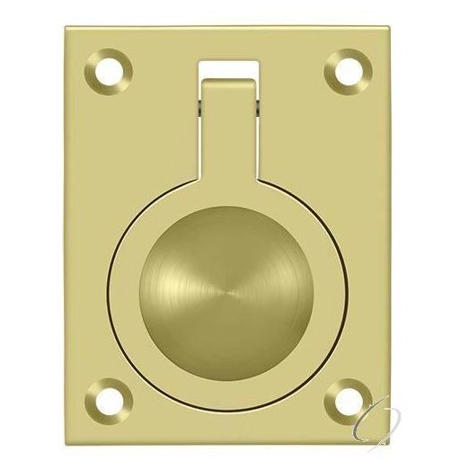 FRP25U3 Flush Ring Pull; 2-1/2" x 1 7/8"; Bright Brass Finish
