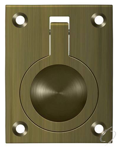 FRP25U5 Flush Ring Pull; 2-1/2" x 1 7/8"; Antique Brass Finish