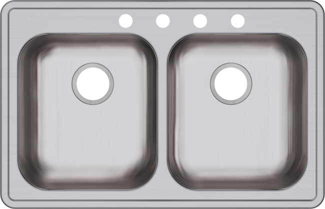 Elkay GE233214 - Dayton Stainless Steel 33" x 21-1/4" x 5-3/8", Equal Double Bowl Drop-in Sink