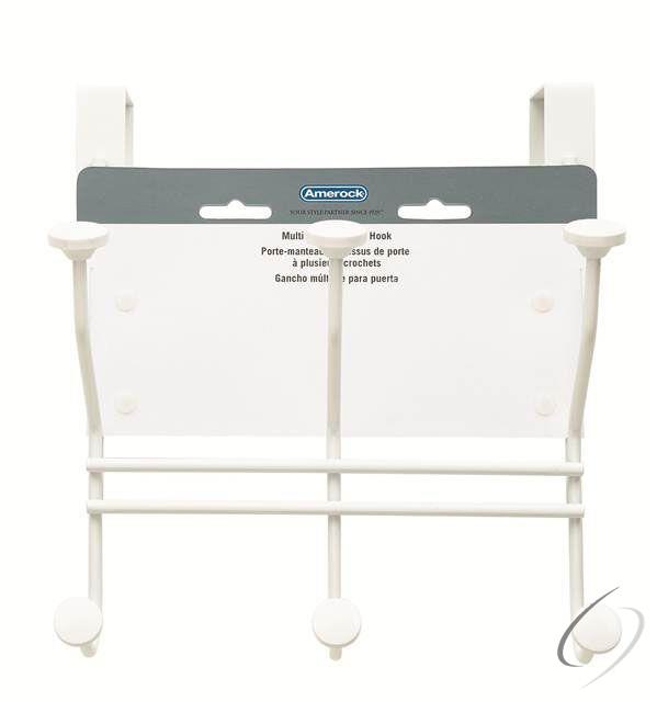 H55548GW Multi Over-the-Door Hook Rack Gloss White Finish