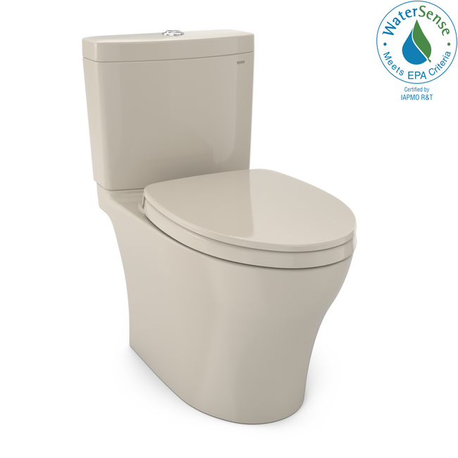 Toto MS446124CUMFG#03 - Aquia IV 1G Two-Piece Elongated Dual Flush 1.0 and 0.8 GPF Universal Height Toilet with CEFIONTECT, WASHLET+ Ready- Bone