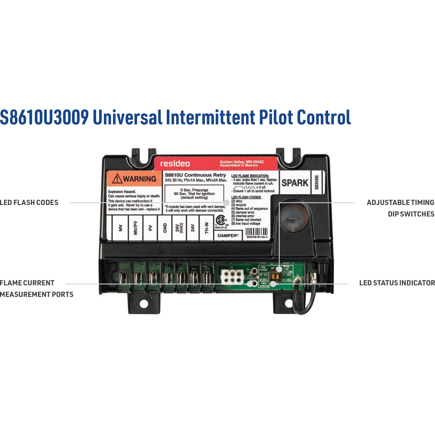 Honeywell S8610U3009 - Universal Intermittent Pilot Ignition Module
