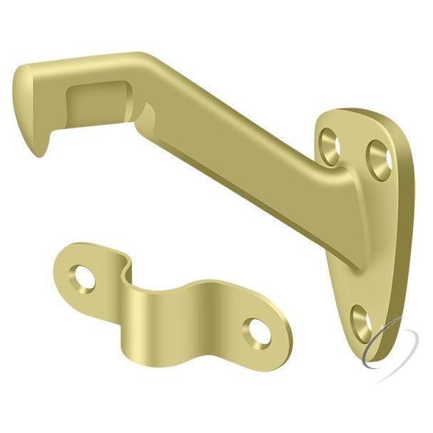 HRB325U3 Hand Rail Brackets; 3-5/16" Projection; Bright Brass Finish