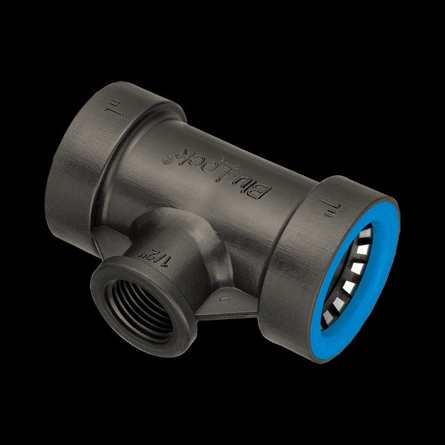 37671 - 1" Blu-Lock 3x by 1/2" Female Pipe Thread Reducing Tee