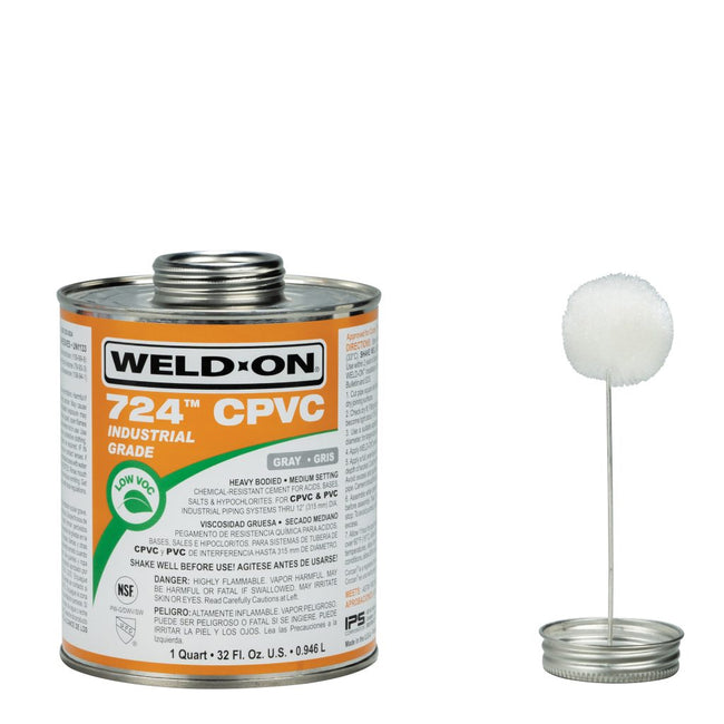 11659 - Weld-On 724 CPVC - Professional Industrial-Grade Heavy-Bodied Gray CPVC Cement - 1 Quart