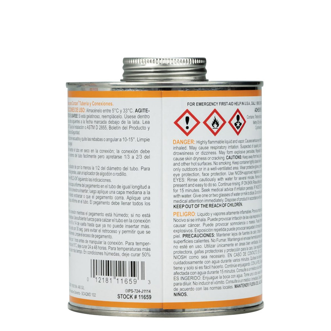 11659 - Weld-On 724 CPVC - Professional Industrial-Grade Heavy-Bodied Gray CPVC Cement - 1 Quart