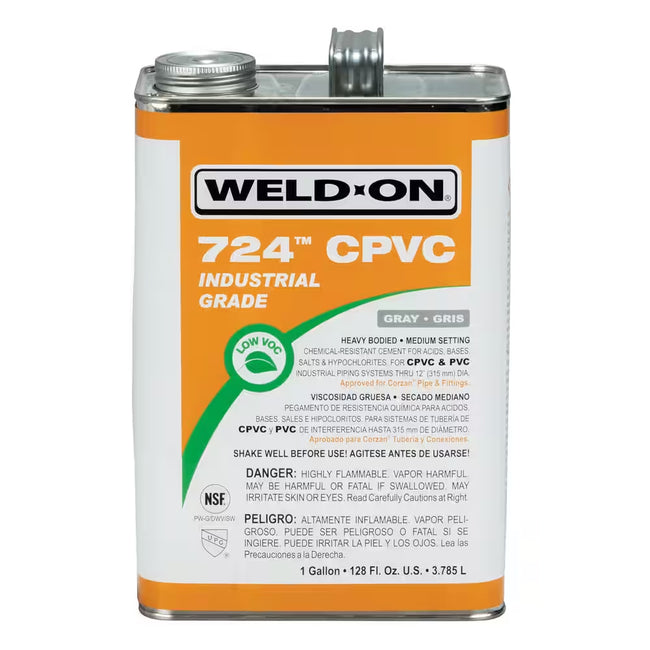 12233 - Weld-On 724 CPVC - Professional Industrial-Grade Heavy-Bodied Gray CPVC Cement - 1 Gallon