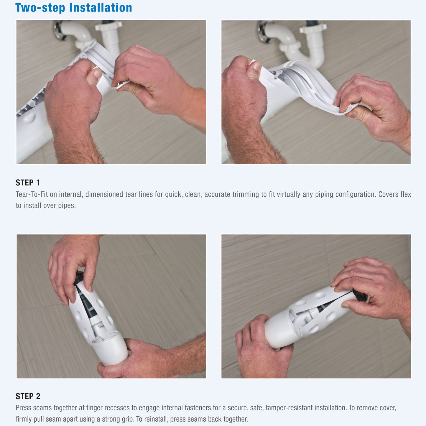 Truebro Lav Guard 2 Undersink Piping Covers - P-Trap + 2 Angle Valve and Supply