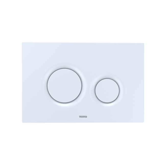 YT930#WH - Dual Flush Round Push Button Plate for Select DuoFit In-Wall Tank Unit - White Matte