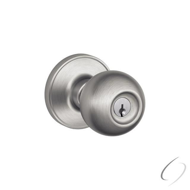 Entry Lock Corona Knob with C Keyway; 16255 Latch and 10101 Strike Satin Stainless Steel Finish
