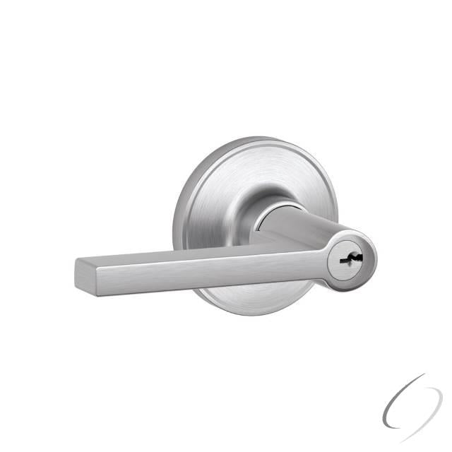 Entry Lock Solstice Lever with C Keyway; 16255 Latch and 10101 Strike Satin Chrome Finish