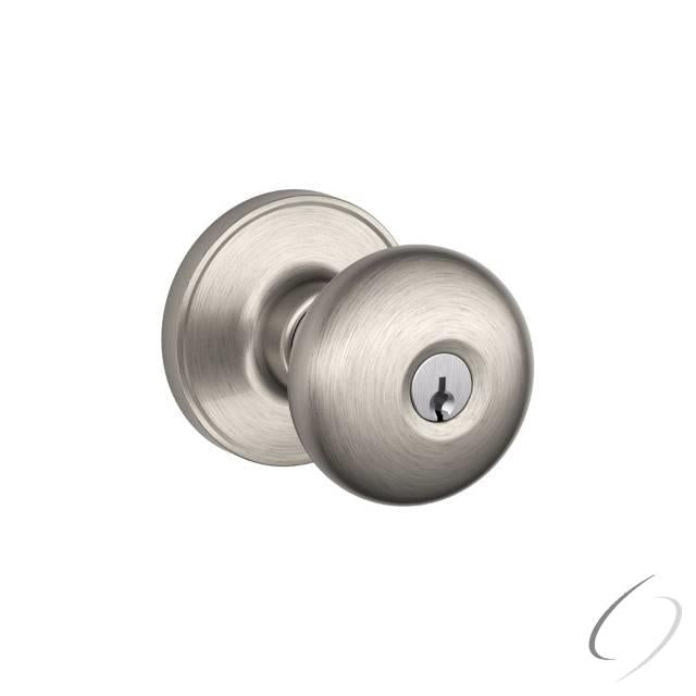 Entry Lock Stratus Knob with C Keyway; 16255 Latch and 10101 Strike Satin Nickel Finish