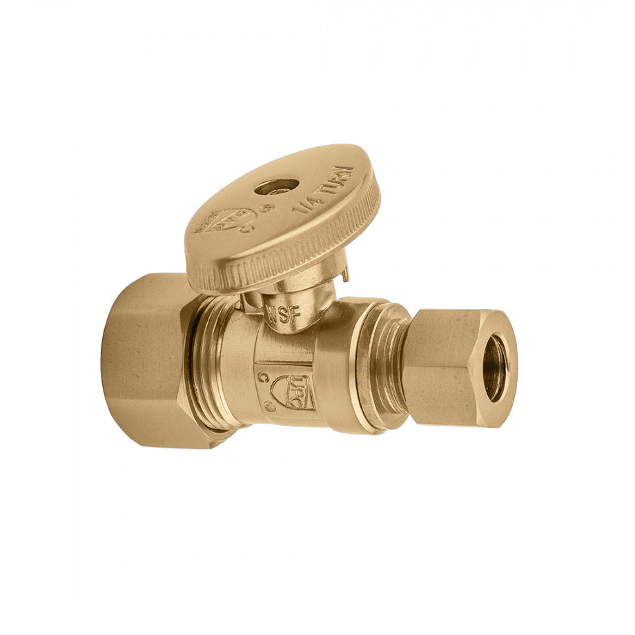 622-8-CB - Quarter Turn Faucet Straight Stop - 5/8" Comp x 3/8" OD Supply Valve - Caramel Bronze
