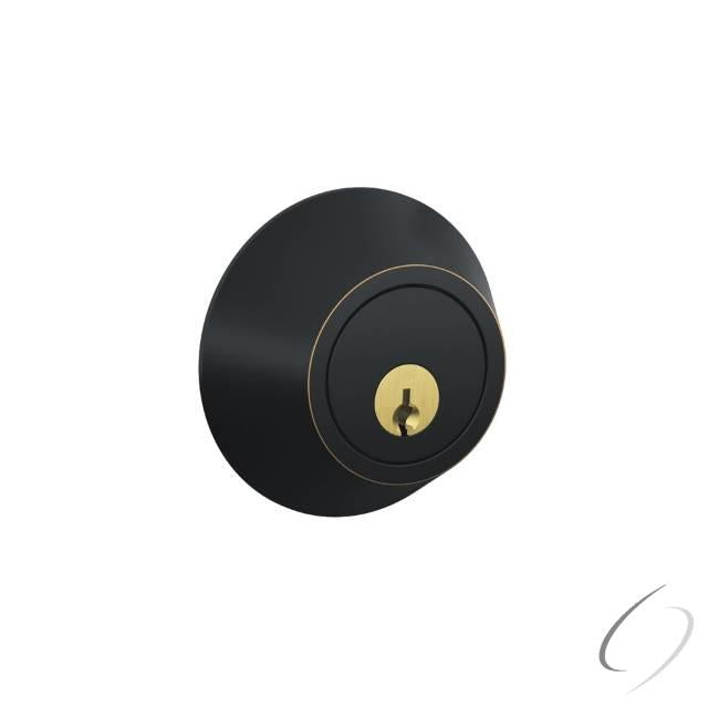 Single Cylinder Deadbolt with C Keyway; 16068 Latch and 10103 Strike Aged Bronze Finish