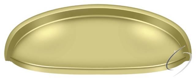 K407U3 Elongated Shell Pull 4-1/2"; Bright Brass Finish