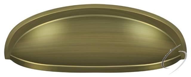 K407U5 Elongated Shell Pull 4-1/2"; Antique Brass Finish