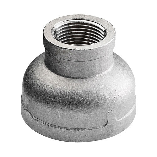 K412-0806 - 1/2" x 3/8" Threaded Reducing Coupling, 304 Stainless Steel