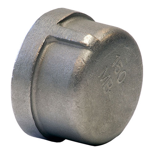 K416-12 - 3/4" Threaded Cap, 304 Stainless Steel