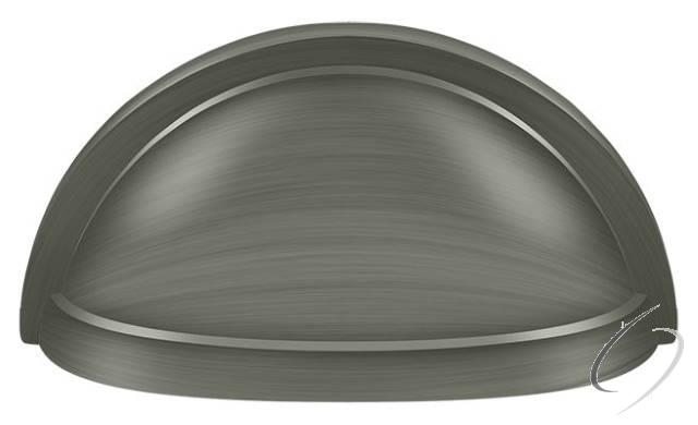 K43U15A Oval Shell Handle Pull 3-1/2"; Antique Nickel Finish