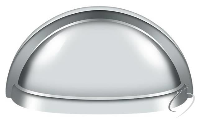 K43U26 Oval Shell Handle Pull 3-1/2"; Bright Chrome Finish