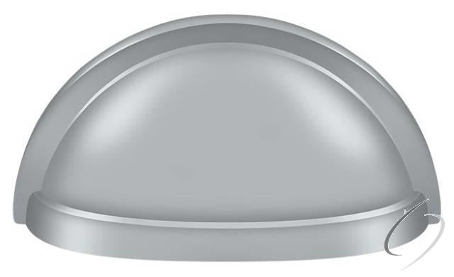 K43U26D Oval Shell Handle Pull 3-1/2"; Satin Chrome Finish
